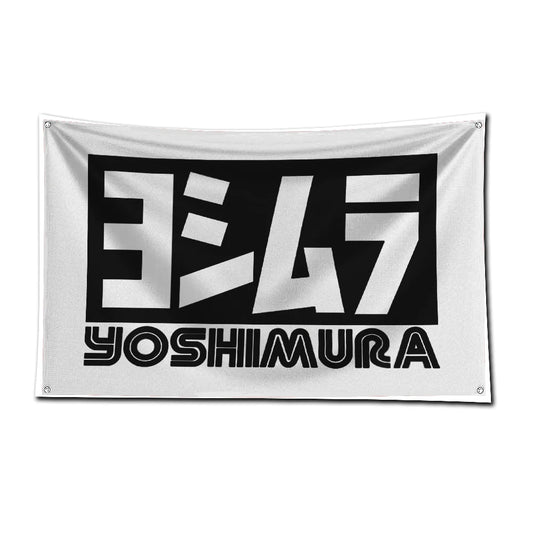 3x5 Ft Yoshimuras Motorsports Flag Polyester Digital Printing Banner for Garage Wall Art Out Door Decoration With Brass Grommets