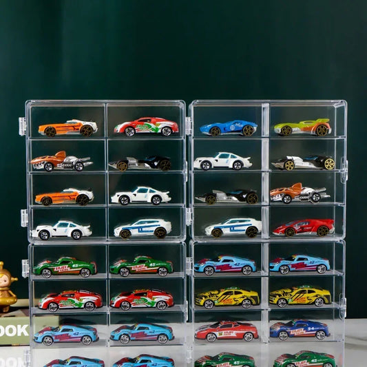 1:64 Acrylic Car Display Box For Hot Wheels Car Model Toy 8 Grid Cabinet Rack Dustproof Stackable Car Storage Box For Hotwheels