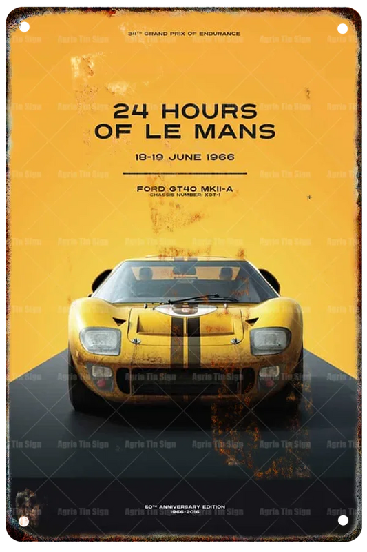 24 Hours Of Le Mans Art 80S Retro Metal Poster Inor Painting Tin Sign Racing Car Auto Club Plaque Modern Home Decor Aesthetic