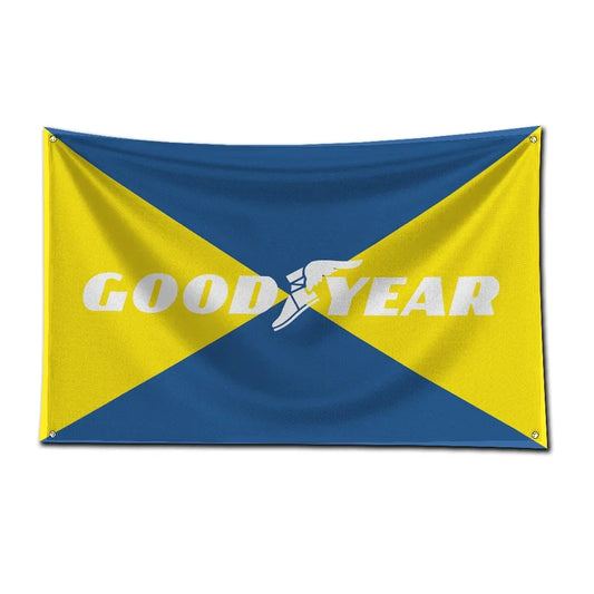 3x5 Ft Good Year Tires Car Flag Polyester Digital Printing Car Banner for Garage Wall Art Out Door Decoration With Bras Grommets