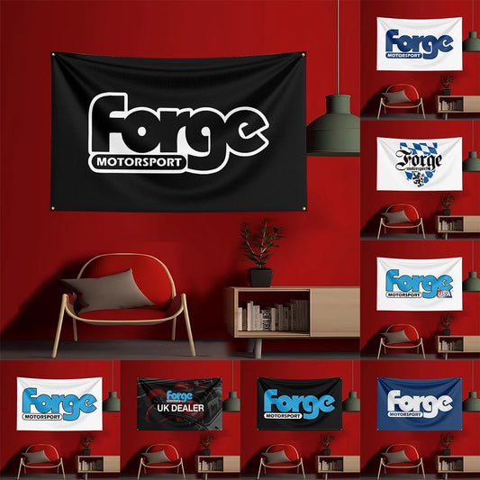 3x5 Ft Forge Motorsport Tool Flag Polyester Printed Cars Flags Banner Tapestry for Room Garage Decor Power Tools Flag