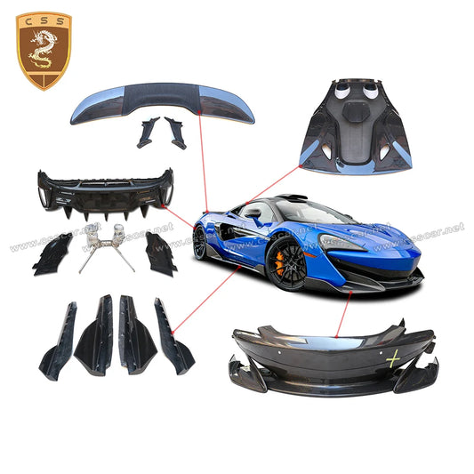 600lt Dry Carbon Body Kit for McLaren 540C 570s 570GT Front Bumper Engine Hood Tail Wing Auto Accessories